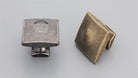 Square Hampton Cabinet Knob in Antique Brass