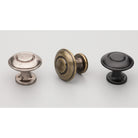 Cabinet Knob. Rd Hampton Knob 31mm in Polished Oxidised Tin