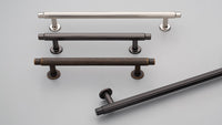 Kethy Skagen cabinet handle in brushed metal finish, featuring sleek, modern design with a curved ergonomic shape.