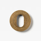 Escutcheon Oval Tumbled Brass 55mm Set in Tumbled Brass