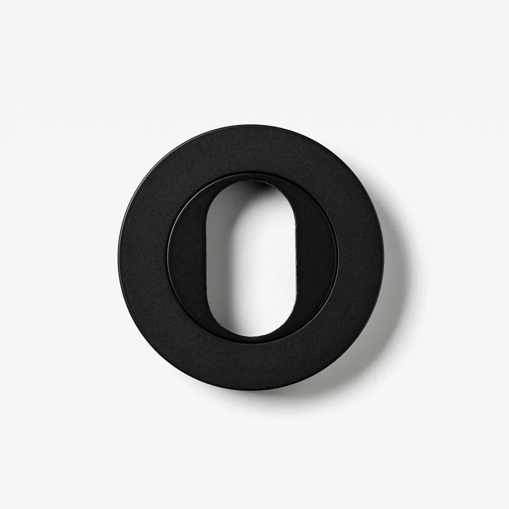 Escutcheon Oval Black 55mm Set in Black