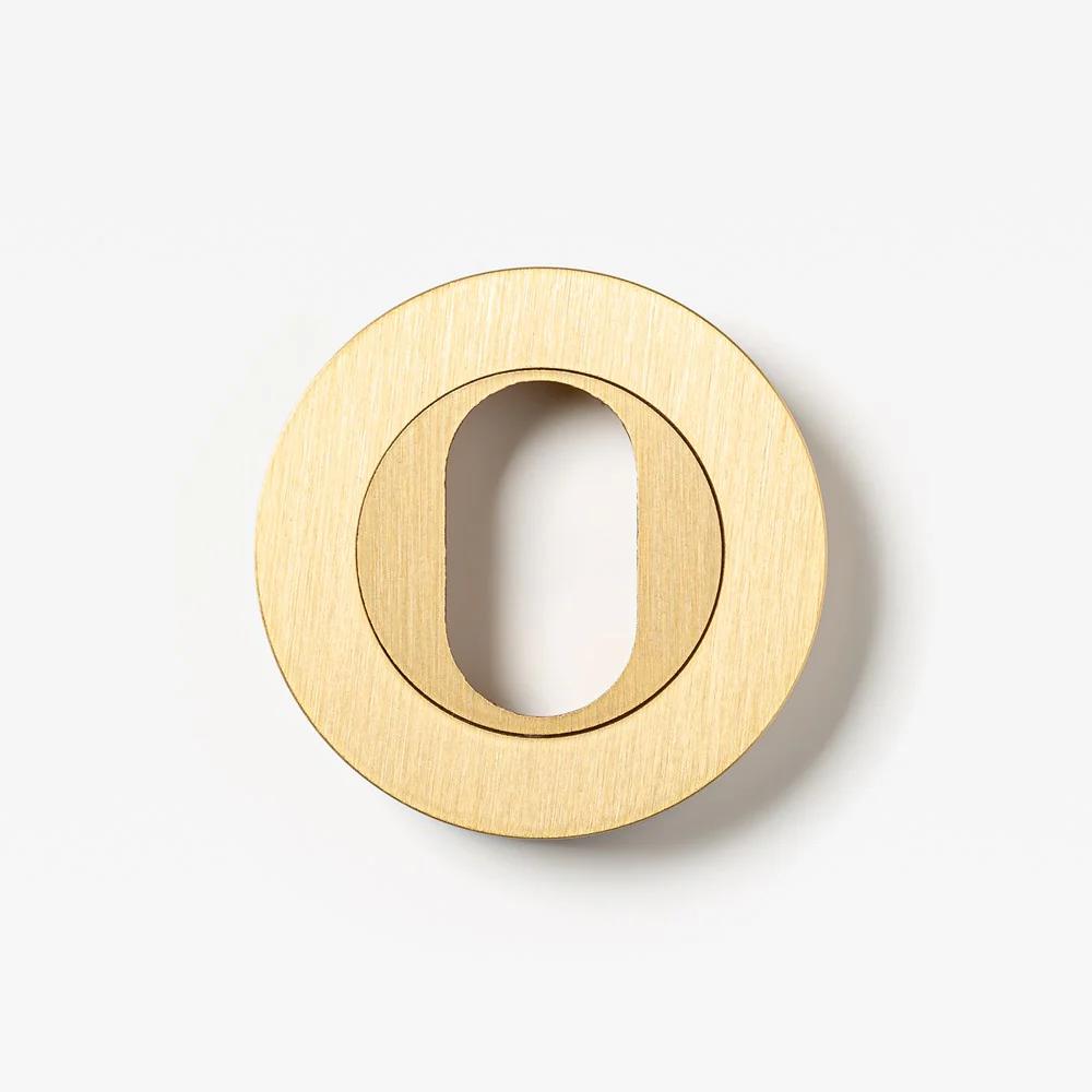 Escutcheon Oval Brass 55mm Set in Brass
