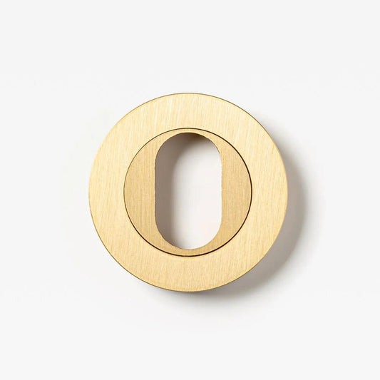 Escutcheon Oval Brass 55mm Set in Brass
