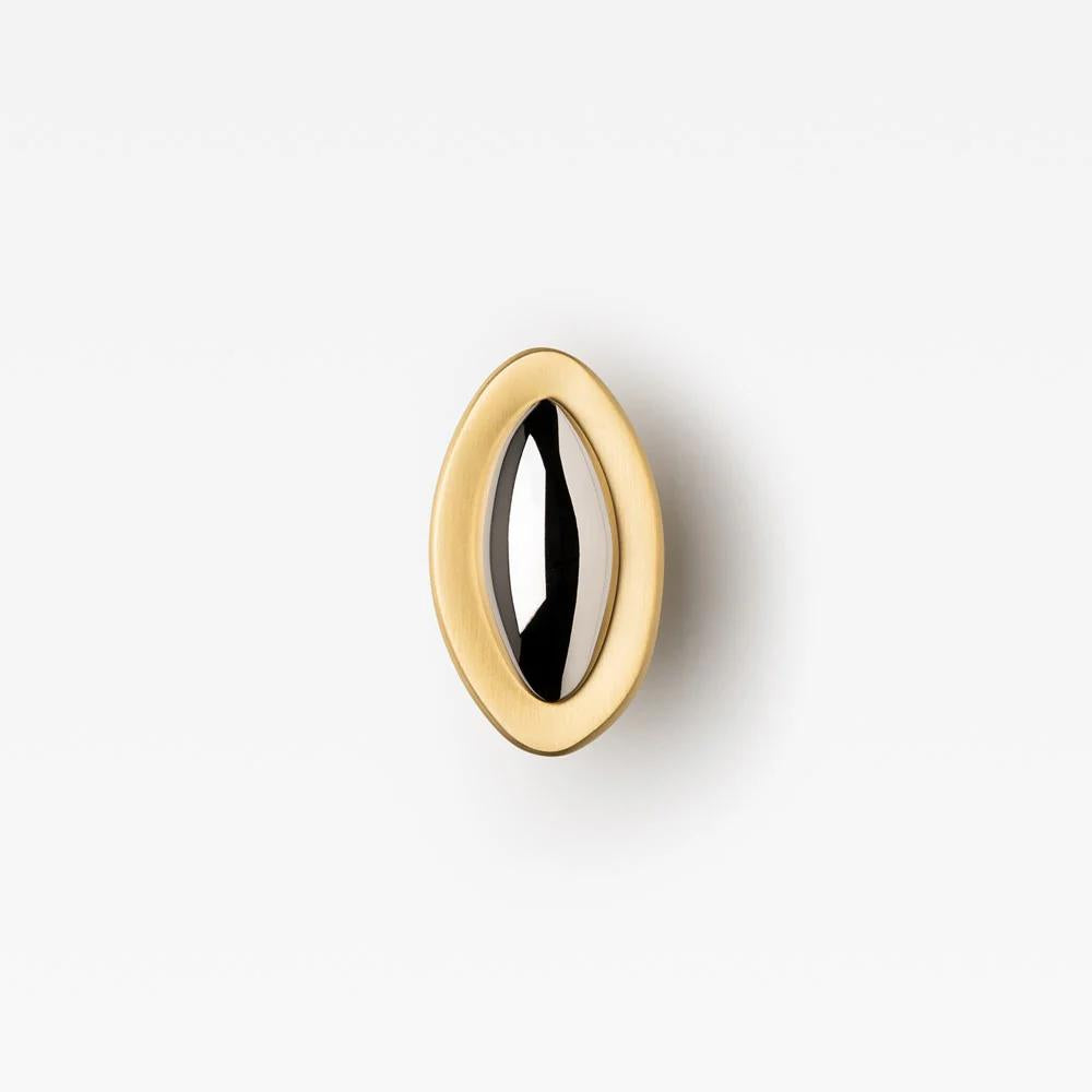 Duet Knob Brass 70mm (2.76") in Brushed Brass/Polished Nickel
