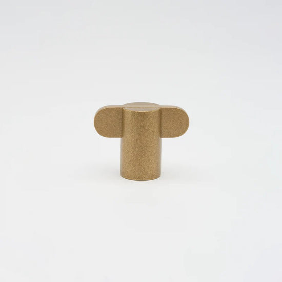 Lo & Co Intersect Knob in Tumbled Brass