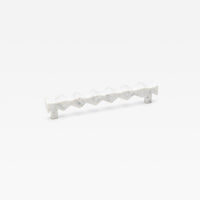 Lo & Co Forma marble pull handle with sleek design, featuring white and gray marble finish and modern hardware for furniture.