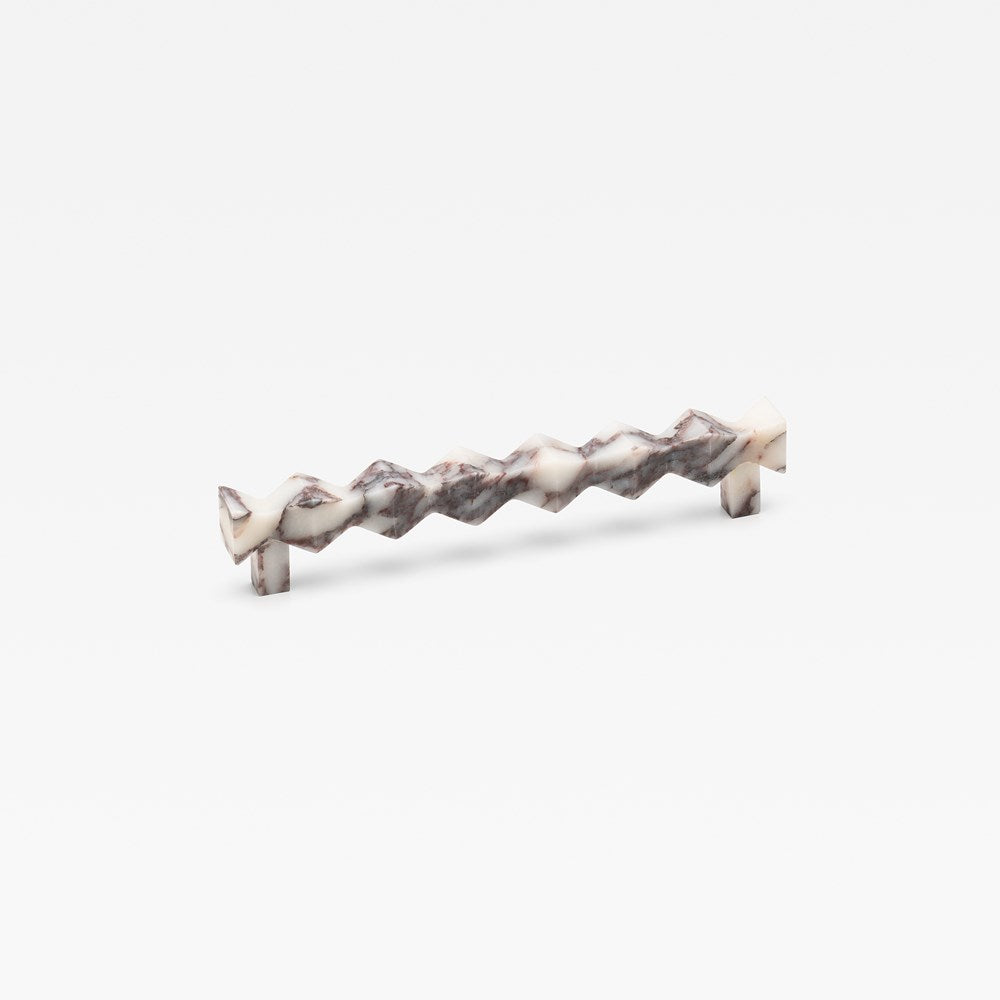 Marble pull handle from Lo & Co Forma collection, sleek white marble finish, ideal for modern furniture or cabinetry.
