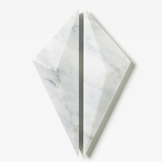 Prism Marble Handle Carrara 320mm Pair in Carrara Marble
