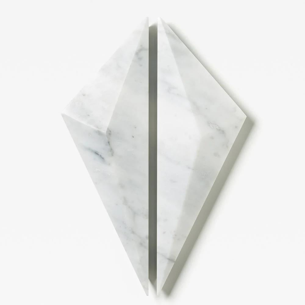 Prism Marble Handle Carrara 320mm Pair in Carrara Marble