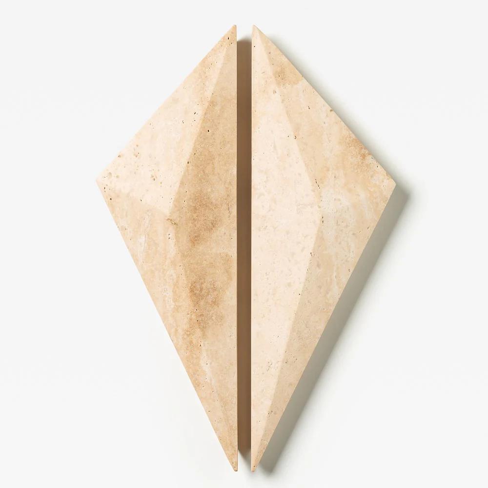 Prism Travertine Handle 320mm Pair in Travertine Marble