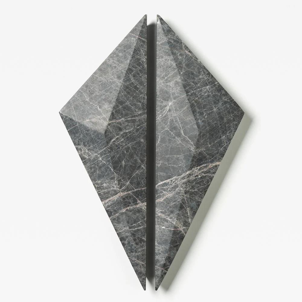 Prism Marble Handle Tundra Grey 320mm Pair in Tundra Grey Marble
