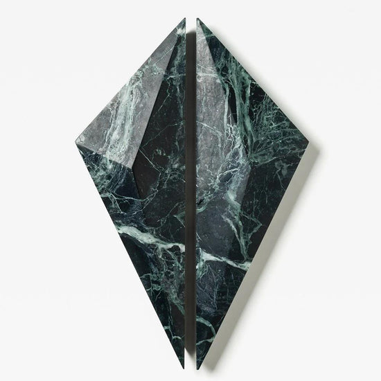Prism Marble Handle Verde 320mm Pair in Verde Marble