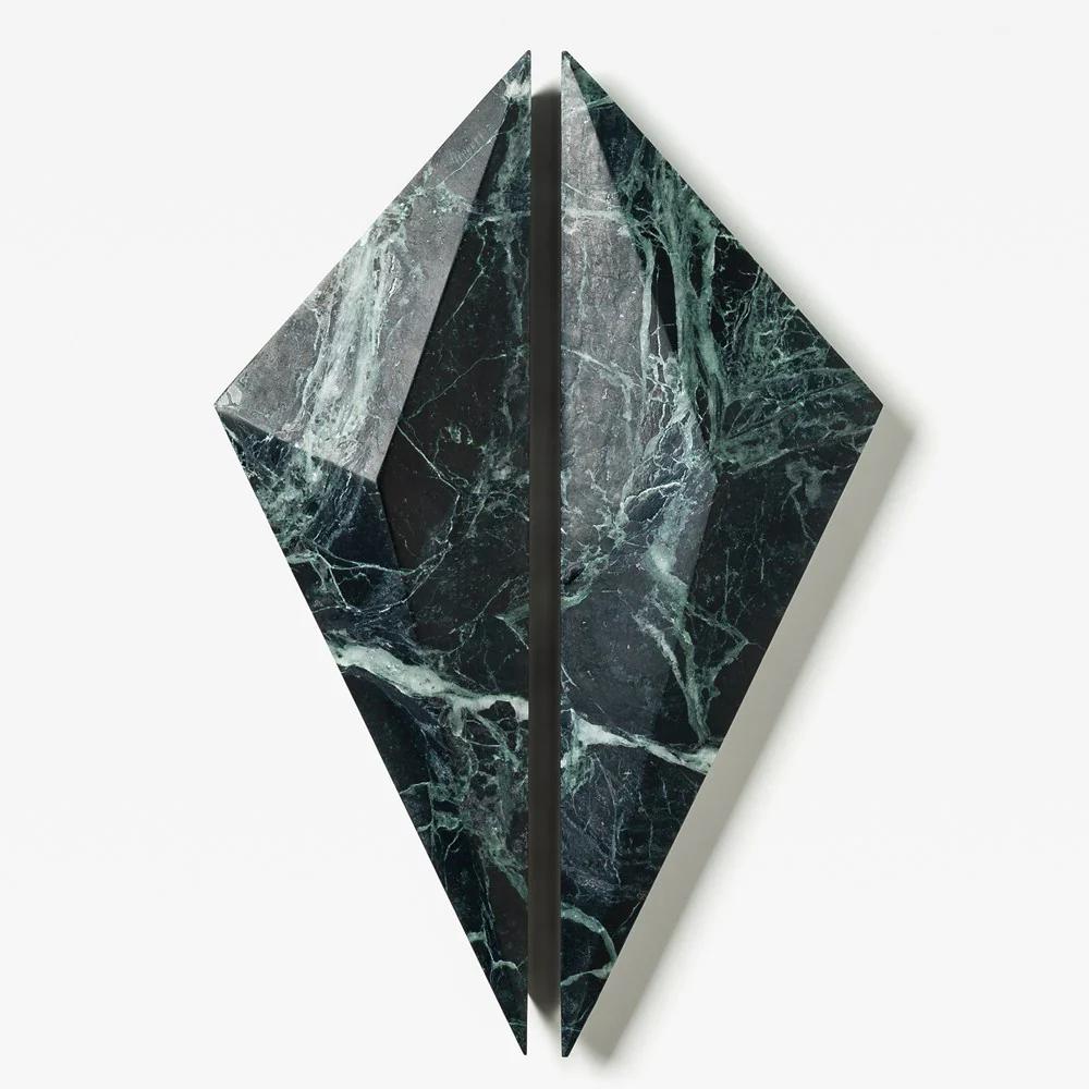 Prism Marble Handle Verde 320mm Pair in Verde Marble