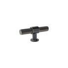 Momo BELGRAVIA knurled T-pull handle with textured metal surface, showcasing a sleek, modern design in dark finish.