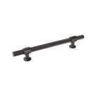Momo BELGRAVIA knurled cabinet pull handle in dark bronze finish, showing textured metal surface and sleek design.
