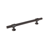Momo BELGRAVIA knurled cabinet pull handle in dark bronze finish, showing textured metal surface and sleek design.
