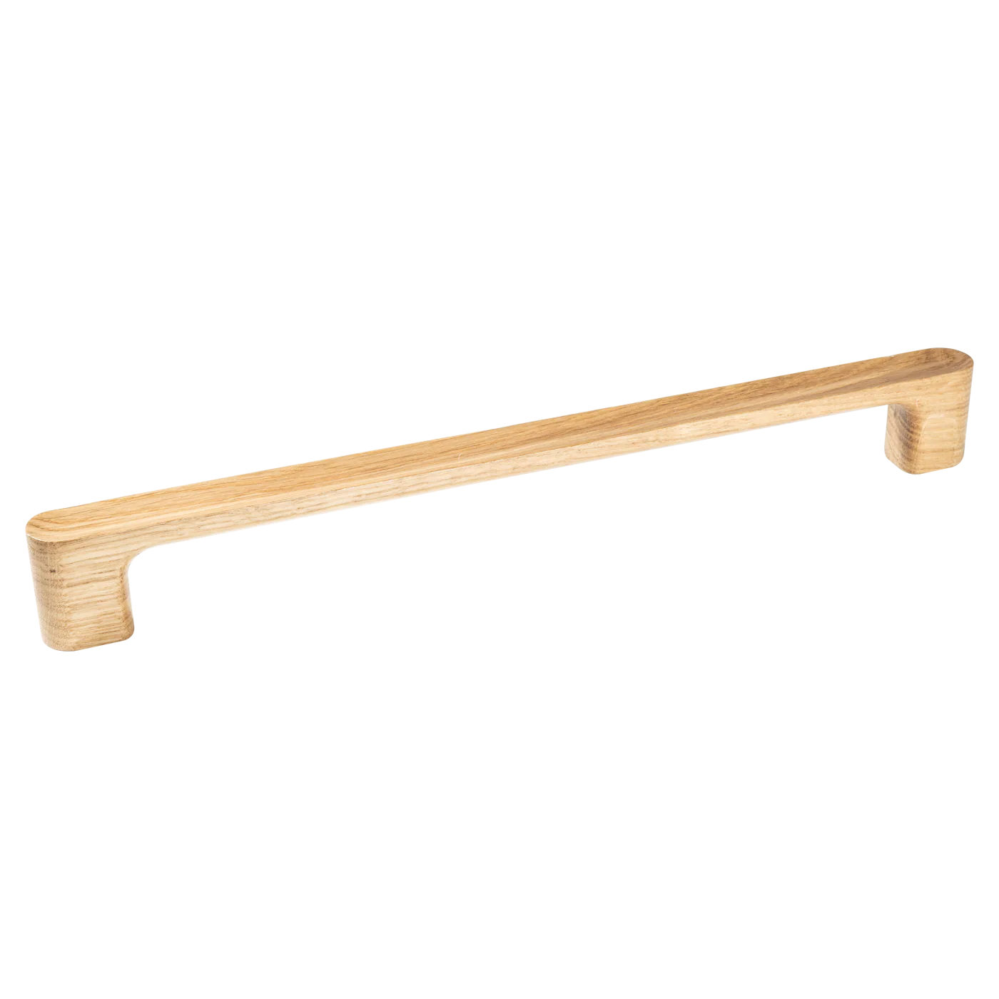 Momo LUV Timber back-to-back door pull handle in natural wood finish mounted on a door.