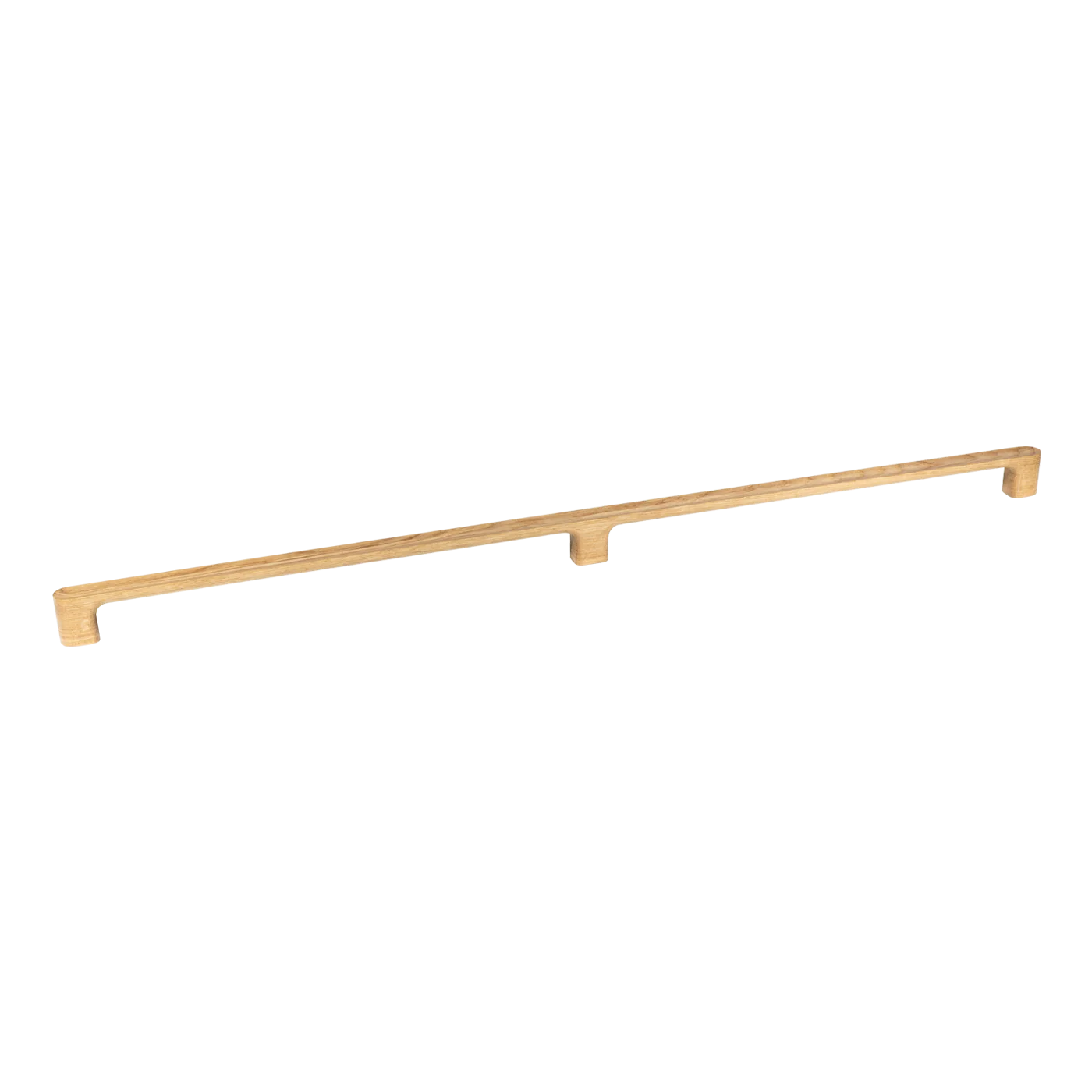 Momo LUV Timber Back to Back Door Pull showing polished wood handles with metal mounting plates on a door