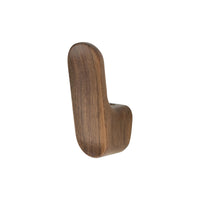 Momo LUV timber wall hook mounted on a wall, showcasing its natural wood finish and functional design for hanging items.