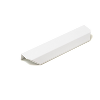 Momo VANN Lip Pull Handle in white finish, close-up view showing sleek, modern design for cabinetry or furniture.