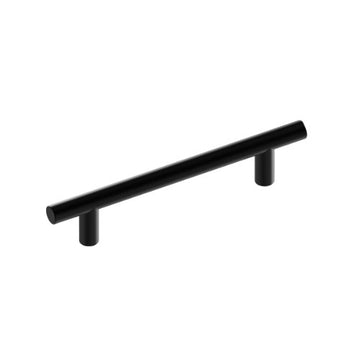 P001 Cabinet Pull Handle, Solid Stainless Steel, Ø10mm, 96mm CTC, 145mm OA, Projection 32mm in Black