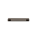 Cabinet Pull Cali Signature Brass L130xW9xP28mm CTC96mm with Backplate in Signature Brass