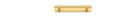 Cabinet Pull Helsinki Brushed Gold PVD L173xP39mm BD11mm CTC128mm With Backplate W173xH24mm T3mm in Brushed Gold PVD