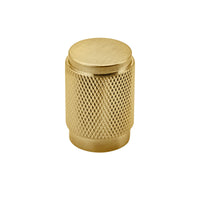 Cupboard Knob Brunswick Knurled Brushed Gold PVD P28xD20mm in Brushed Gold PVD