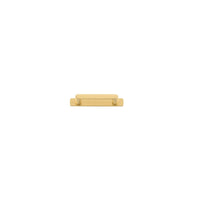 Cabinet Pull Osaka Brushed Gold PVD L111xW15xP33mm BD15mm CTC96mm With Backplate W141xH24mm T3mm in Brushed Gold PVD