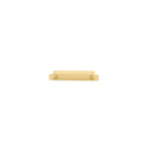 Cabinet Pull Osaka Brushed Gold PVD L143xW15xP33mm BD15mm CTC128mm With Backplate W173xH24mm T3mm in Brushed Gold PVD