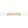 Cabinet Pull Brunswick Knurled Brushed Gold PVD L266xW15xP40 CTC256mm with Backplate in Brushed Gold PVD