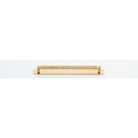 Cabinet Pull Brunswick Knurled Brushed Gold PVD L266xW15xP40 CTC256mm with Backplate in Brushed Gold PVD