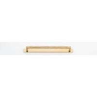 Cabinet Pull Brunswick Knurled Brushed Gold PVD L266xW15xP40 CTC256mm with Backplate in Brushed Gold PVD
