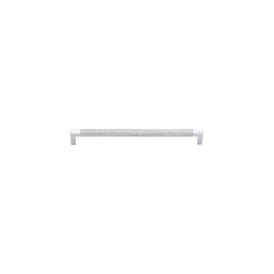Cabinet Pull Brunswick Knurled Polished Chrome L266xW15xP40 CTC256mm in Polished Chrome
