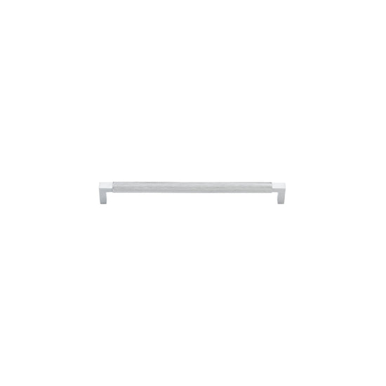 Cabinet Pull Brunswick Knurled Brushed Chrome L266xW15xP40 CTC256mm in Brushed Chrome