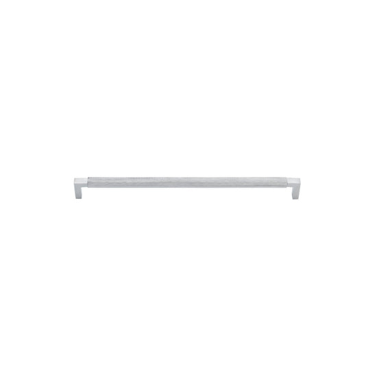 Cabinet Pull Brunswick Knurled Brushed Chrome L330xW15xP40 CTC320mm in Brushed Chrome