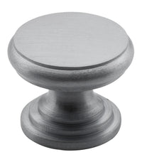 Cupboard Knob Flat Satin Chrome D25xP20mm in Satin Chrome