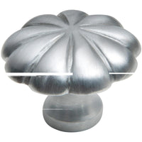 Cupboard Knob Fluted Satin Chrome D35xP26mm in Satin Chrome