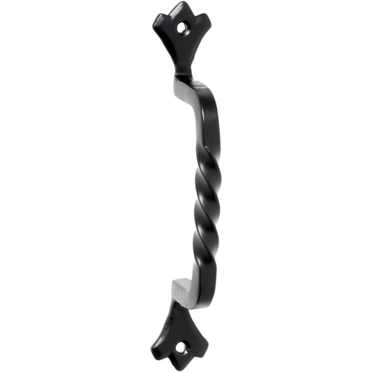 Cabinet Pull Handle Iron Twist Matt Black L145xP39mm in Matt Black