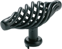 Cabinet Pull Handle Iron Wire Twist Matt Black L75xP48mm in Matt Black
