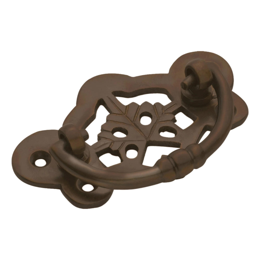 Cabinet Pull Handle Maple Leaf Antique Brass L40xH70mm in Antique Brass