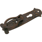 Cabinet Pull Handle Sheet Brass Pedestal Nouveau Keyhole Antique Brass H100xW30mm in Antique Brass