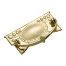Cabinet Pull Handle Sheet Brass Edwardian Polished Brass L120xH57mm in Polished Brass