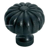 Cupboard Knob Fluted Iron Matt Black D38xP42mm in Iron Matt Black