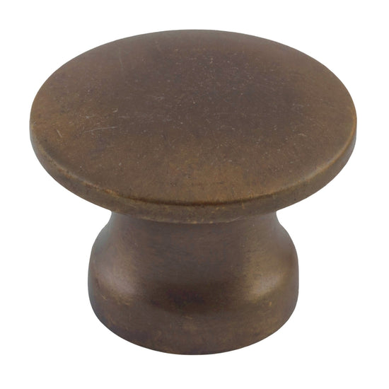 Cupboard Knob Curved Antique Brass D19xP14mm in Antique Brass