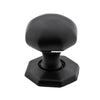 Cupboard Knob Octagonal Iron Matt Black D25xP31mm in Matt Black