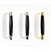 TIMELESS MG1934/128 cabinet handle 128mm c.t.c. satin nickel/ebony wood in Satin Nickel / Ebony Wood