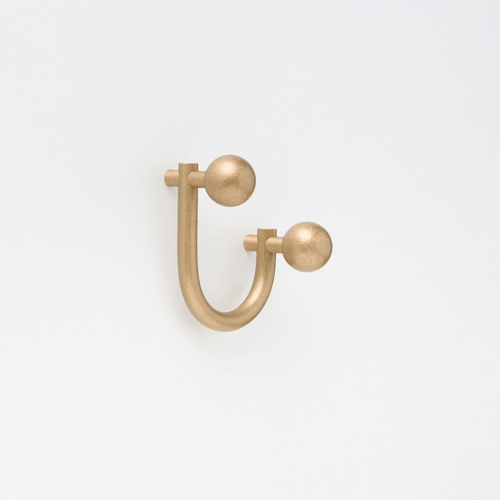 Lo & Co Sphere Hook Small in Tumbled Brass