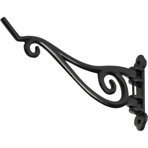 Planter Hook Iron Matt Black H125xP250mm in Matt Black