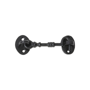 Cabin Hook Iron L100mm. Centre to Centre 100mm.

100mm in Matt Black